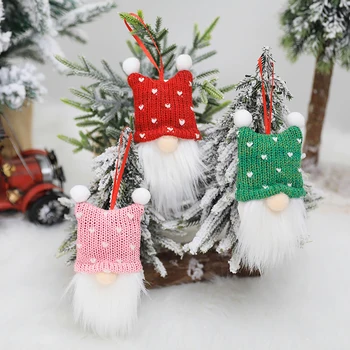 

6pcs Christmas Ornaments Set Plush Doll Dwarf Tree Topper Xmas Tree Hanging Living Room Decoration Kids New Year Gift