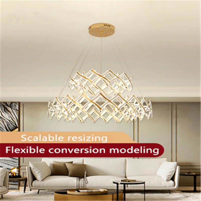 

Living Room Chandelier Nordic INS Modern Minimalist Light Creative Stainless Steel Bedroom Dining Room Chandelier