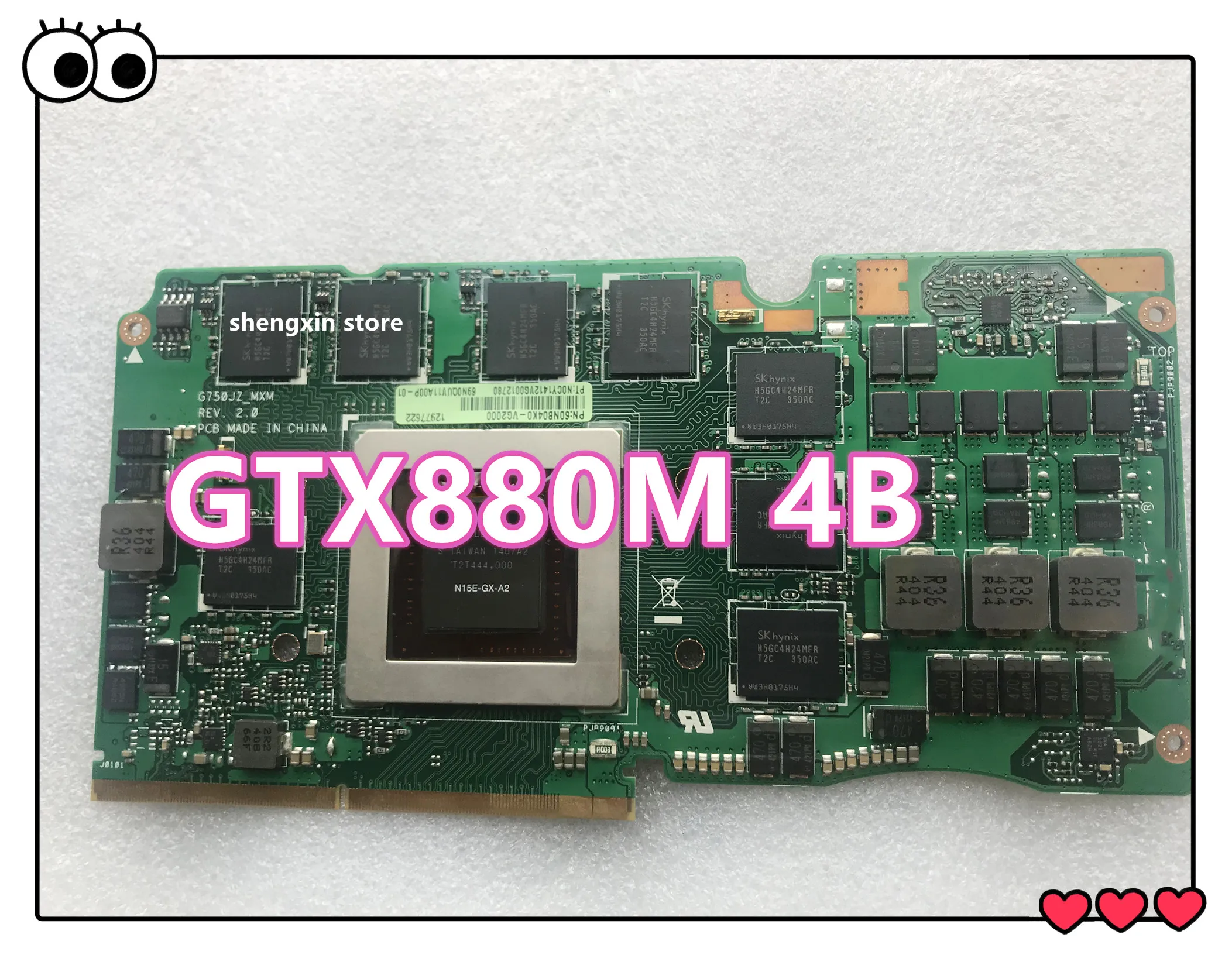  Brand  69N0QUV10C02-01 GTX 880M GTX880M N15E-GX-A2 DDR5 4GB VGA Video Card For ASUS G750J G750JZ G7