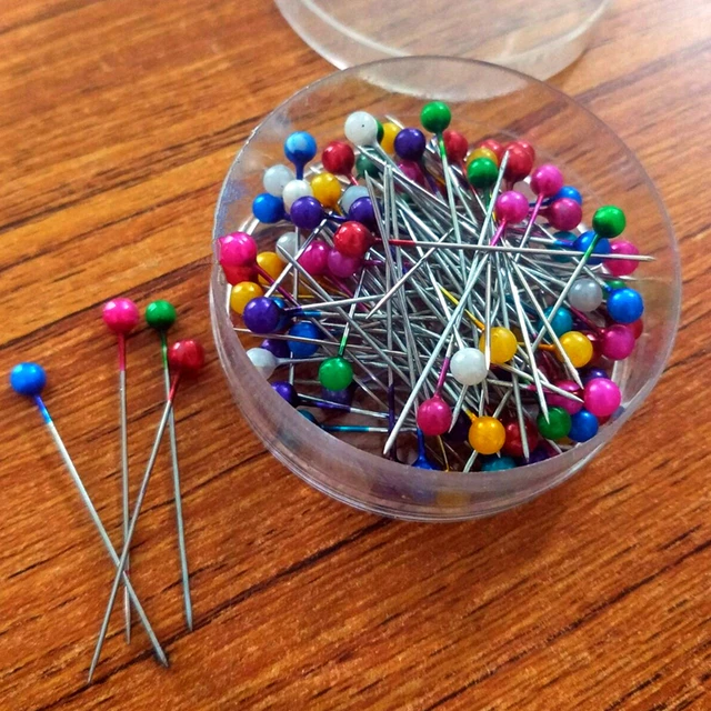New Portable 250PCS/Set DIY Round Pearl Head Pins Mixed Colors Straight  Quilting Needles DIY Sewing