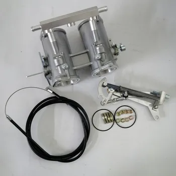 

DCOE 42 Twin 42mm Carburetor Throttle Bodies Body + Throttle linkage Top Mount + Throttle Cable for dellorto Weber Solex EMPI