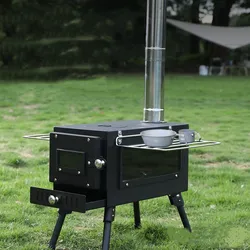 Outdoor Stainless Steel Wood Stove Multipurpose Portable Camping Tent Heating Cooking Survival Ultralight Firewood Tent Stove