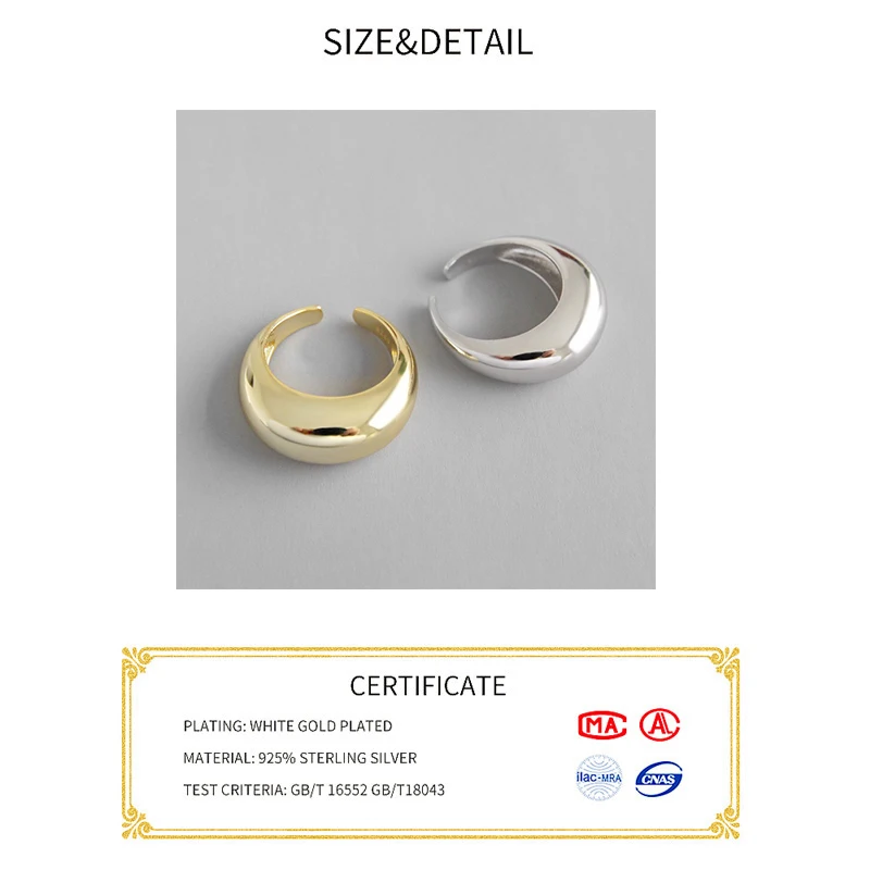 Real 925 sterling silver finger rings for women round Trendy fine Jewelry Large Adjustable Antique Rings Anillos silver ring silver rings