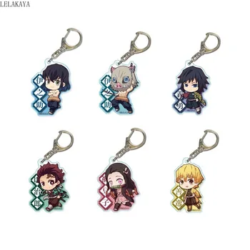 

2020 Anime Demon Slayer: Kimetsu no Yaiba Cosplay Acrylic Keychain Pendant Action Figure Kamado Nezuko Cartoon Key Ring Straps