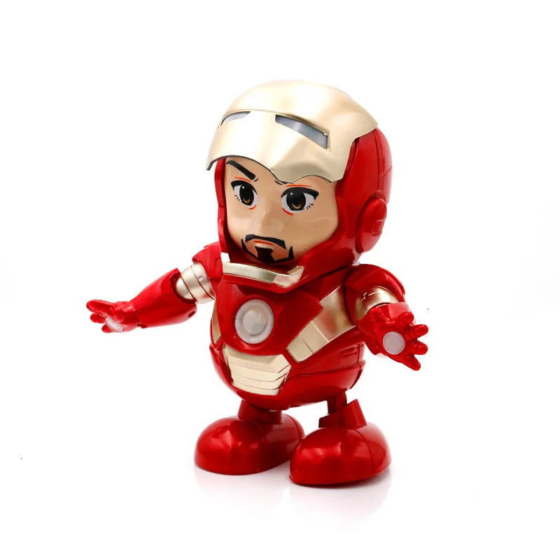 Мстители эндшпиль танцующий Железный человек супер герой робот со светодиодным музыкальным фонариком Тони Старк электрическая фигурка игрушка для детей