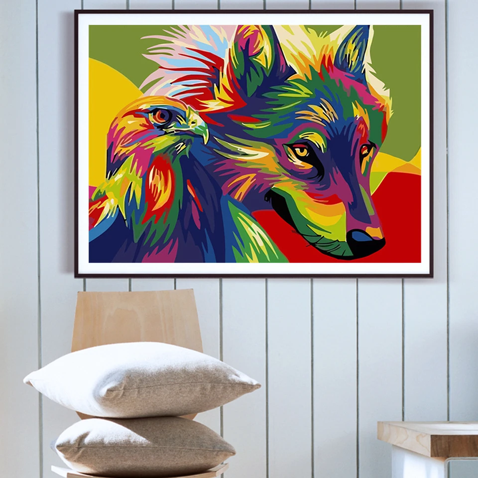 AZQSD 50x40 см DIY картина маслом по номерам для взрослых животные краски по номерам холст живопись полный набор домашний декор