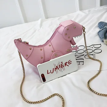 

SMOBABY TOYS High Quality PU Fashion Dinosaur Backpack Cute Pink Dinosaur Bag Clutch Personality Handbag Coin Purse Children Toy