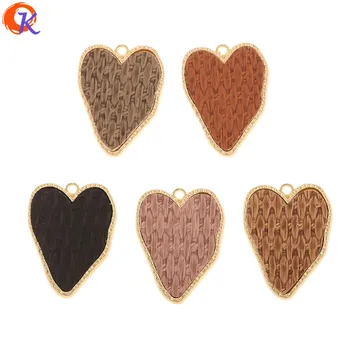 

Cordial Design 50Pcs 25*32MM Jewelry Accessories/Hand Made/Charms/Heart Shape/Knit Effect/Earring Findings/DIY Making/Pendant