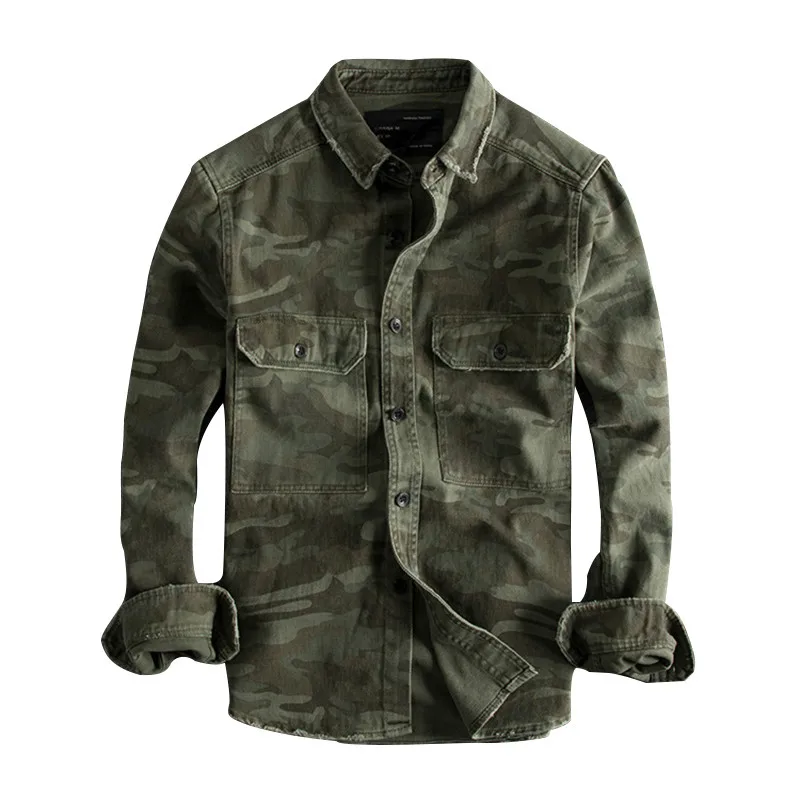 Armycamo Камуфляжные рубашки, куртка для мужчин, пальто Карго, военная Спортивная дышащая хлопковая верхняя одежда, армейский Тактический Камуфляжный жакет-рубашка - Цвет: Armycamo