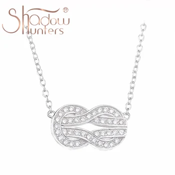 

SHADOWHUNTERS Romantic 925 Sterling Silver Twist 8 Pendant Crystal Necklaces For Women Wholesale 925 Silver Charming Jewelry