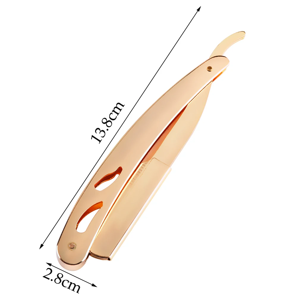 1 шт., парикмахерские лезвия из нержавеющей стали с прямым краем, бритвенное зеркало, ручная отделка, складной нож для бритья волос, инструмент для чистки бороды
