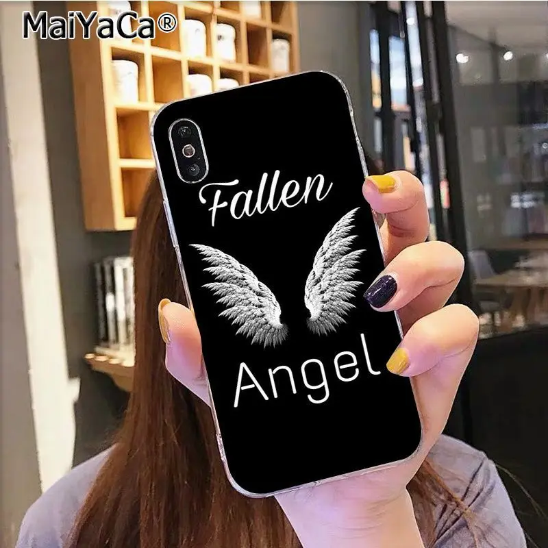 A7 Черный чехол для телефона MaiYaCa Angel wings из ТПУ для Apple iphone 11 pro 8 7 66S Plus X XS MAX 5s SE XR Coque Shell - Цвет: A7