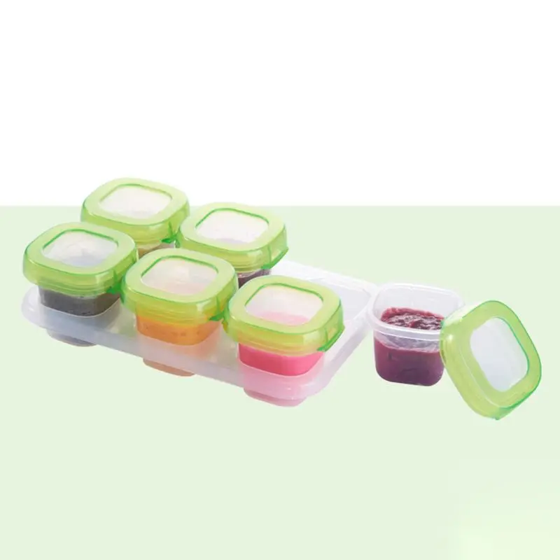 

6Pcs Baby Plastic Food Containers Freezer Storage Box Mini Weaning Freezing Case QX2D