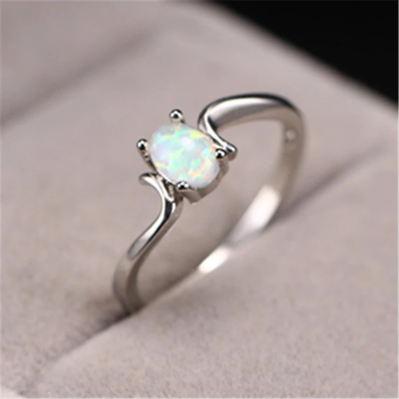 Neue Silber Ring Klassische Zarte Einfache Asymmetrische Opal Temperament Weibliche Hand Schmuck Verlobungsringe Aliexpress