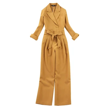

2020 spring and autumn temperament women's pants suits high quality Elegant slim jacket blazer Fashion high waist wide leg pants