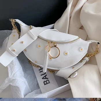 

ins waist bag women's small bag 2020 new spring and summer wild small daisy one shoulder chain bag messenger chest bag