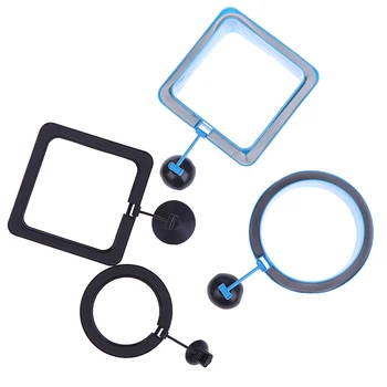 

1PC Aquarium Feed Ring Fish Tank Station Floating Food Square Circle Feeder Sucker Cup Accessory Supply Black Or Blue