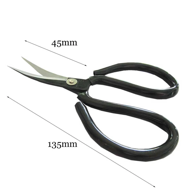 Curved Blades 175mm Length Alloy Steel Leather Scissors Soft Rubber Handle  Scissor 