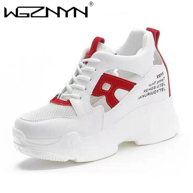 Новые брендовые летние женские кроссовки сетчатые повседневные на платформе