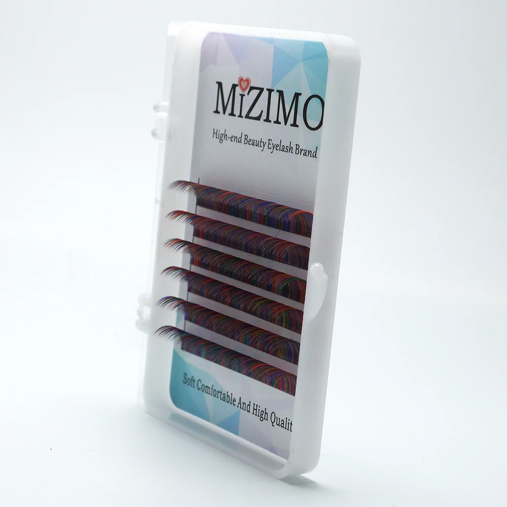 MIZIMO Новое многоцветное Смешанное Наращивание накладных ресниц ресницы цвета радуги наращивание ресниц