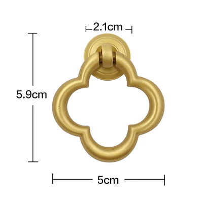 Четырехлистная форма/латунная ручка дверные ручки и ручки шкафа мебель шкаф выдвижной ящик ручки с винтом - Цвет: C-2520