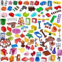 GẠCH XÂY DỰNG Legoing Duplo Khối Phụ Kiện 4 Lỗ Bàn Xoay Cầu Thang Xoay Pháo Binh DIY Legoings Duplo Đồ Chơi Dành Cho Trẻ Em(China)