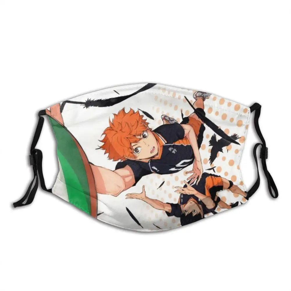 

Karasuno Face Mask With Filter Anime Haikyuu Karasuno Volleyball Jump Hinata Kageyama