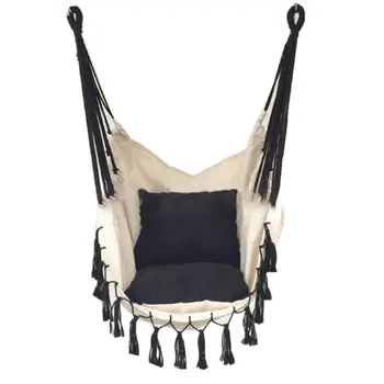 

Tassel Hanging Chair, Outdoor for Adults and Children indoor Hanging Chair with Cushion Canvas Swing