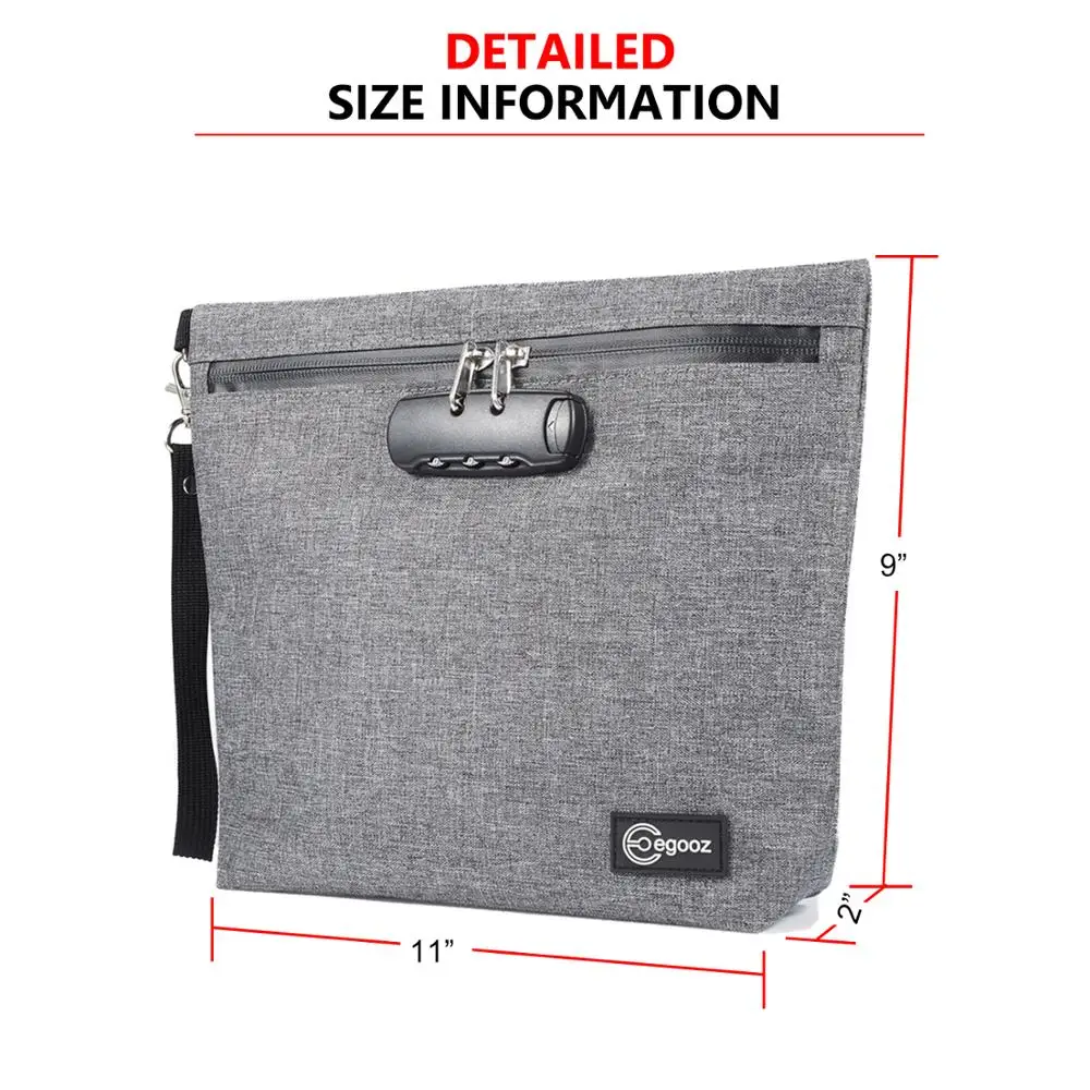 Smell Proof Bag with Combination Lock Odor Proof Stash Case Container for Herbs; Medicine Lock Box Bag Travel Storage Case
