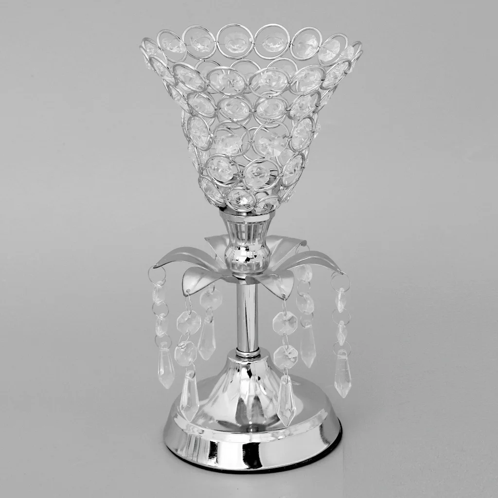 Flower Shaped Crystal Tea Light Candle Holder DIY Wedding Banquet Decor