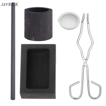

5pcs/Set Torch Melting Gold Silver Kit Crucible Tong Rod Borax Graphite Ingot