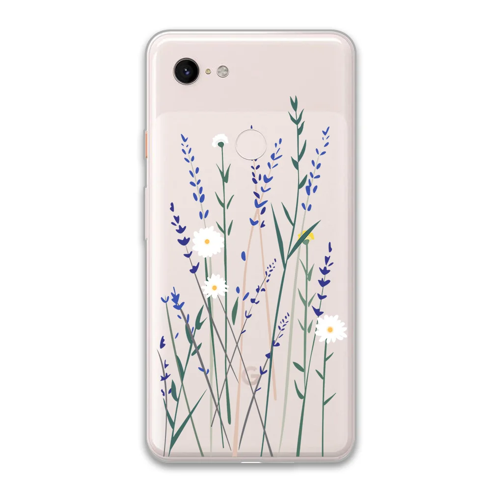 Floral Flower Case For Google Pixel 4 5 3 2 XL Cover for Pixel 3a 4a XL 5G Soft Silicone TPU Shockproof Protect Phone Back Funda