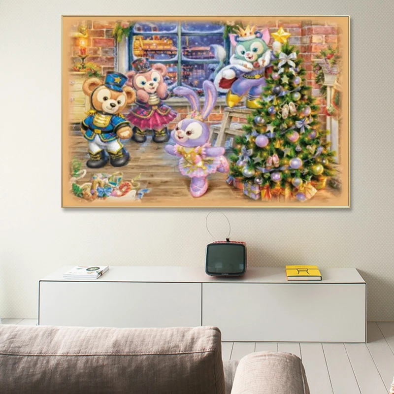 Картина по номерам художественная краска по номерам желтый человечек Рождественская елка рождественский дом коридор украшение картина