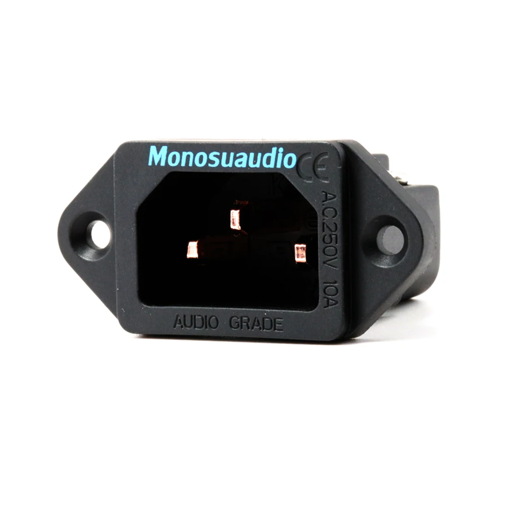 

1 Piece Monosaudio IB70(C) Pure Red Copper Inlet Power Plug Socket Pure Copper AC IEC socket