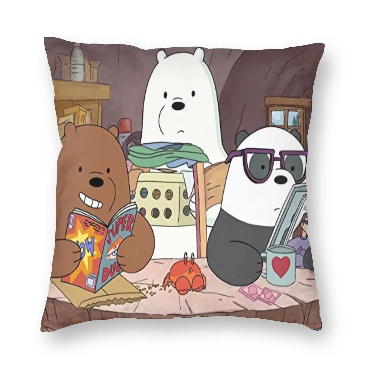 Three Bare Bears 471 Dakimakura Pillow Case Cover Cushions Sofa 40x40Cm | Дом и сад