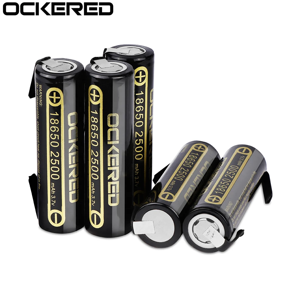 Ockered Original 18650 3.7V 2500mah Black Rechargeable Lithium Battery High Capacity LI-ion Batteries DIY Nickel Sheets Cell | Электроника