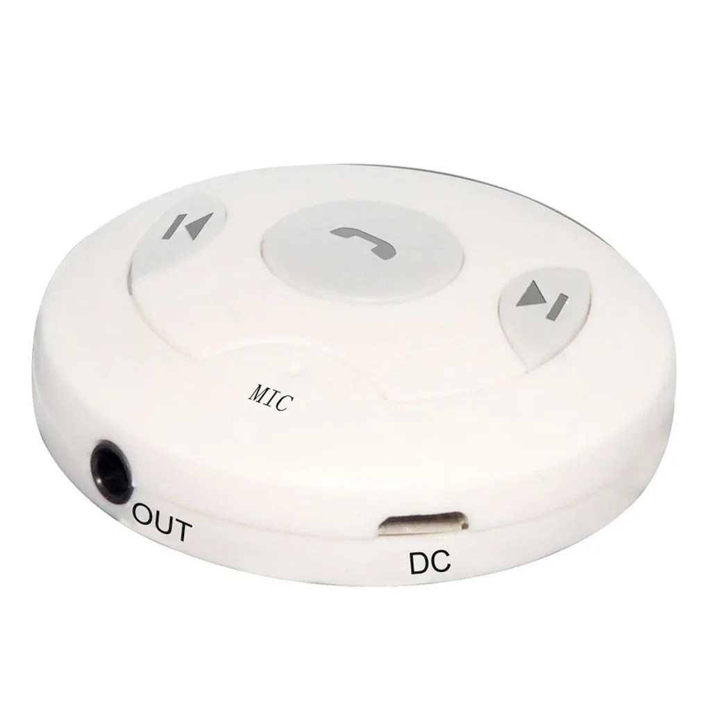 Universal Wireless Bluetooth 4.1 Receiver Handsfree Microphone Phone Music Audio Speaker w/3.5mm AUX output Adapter White Grey