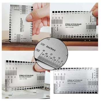 

12Pcs Metric Guitar Setup Luthier Tools Include Guitar Radius Gauge Set, String Action Ruler Gauge, 32 Blades Feeler Gauge Imper