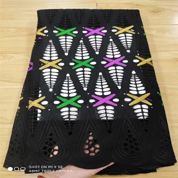 

African lace high quality African voile lace fabric handcut Swiss lace fabric with embroidery lace & stones for party K14-60