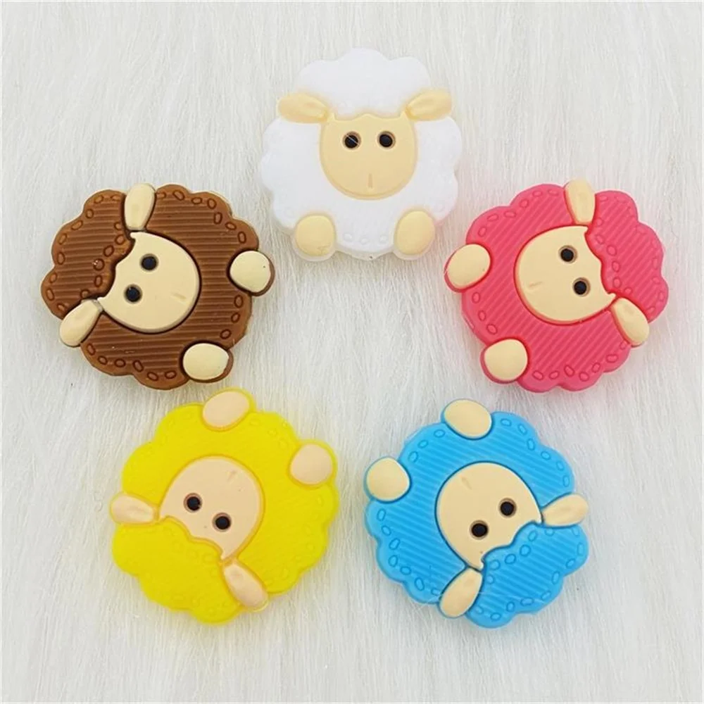 10pcs/lot  Animals Cartoon Silicone Beads Teething  sheep Beads  DIY Pacifier Clip For Children Newborn Baby Teether For Teeth 3