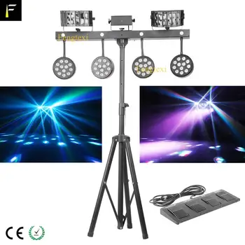 

Full Stage Light Combination System Stage LED Par Can Pot+ Rotate Derby Light+ Strobe Flash and Laser Light with Tripod Stand