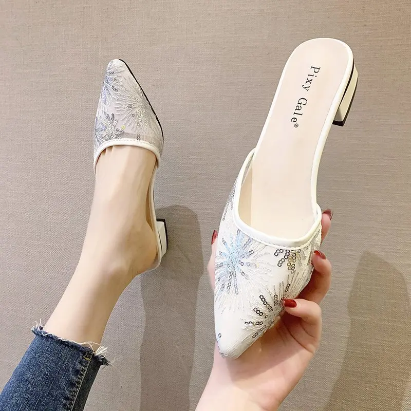 Низкая ткань ПУ базовый резиновый Копытный каблук шитье низкая Шитье | Обувь