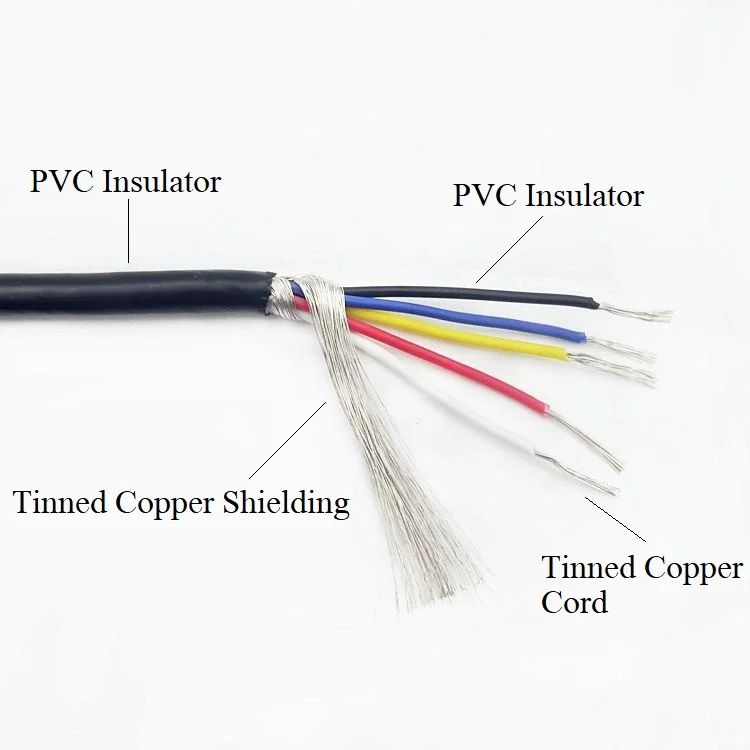 1M Afgeschermde Signaal Draad 32 30 28 26 24 22 20 Awg 2 3 4 5 6 7 Cores pvc Kanaals Audio Hoofdtelefoon Lijn Koperen Controle Kabel UL2547