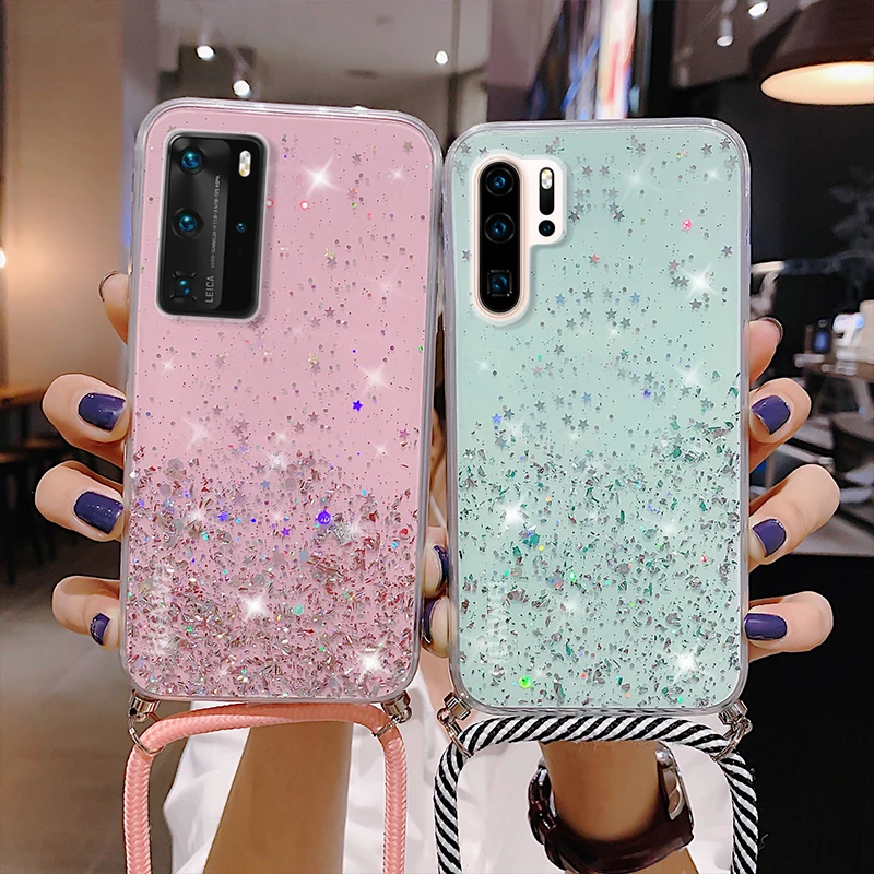 Блестящий ремешок со звездами для Huawei Honor Mate 7 Play V10 7S V9 9 7A 8X MAX V30 P Smart Z 2019 | Мобильные
