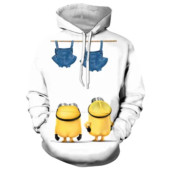 

New Xiao Huangren 3D cartoon print hooded pullover trend funny unisex hooded pullover hip hop casual men's cute top