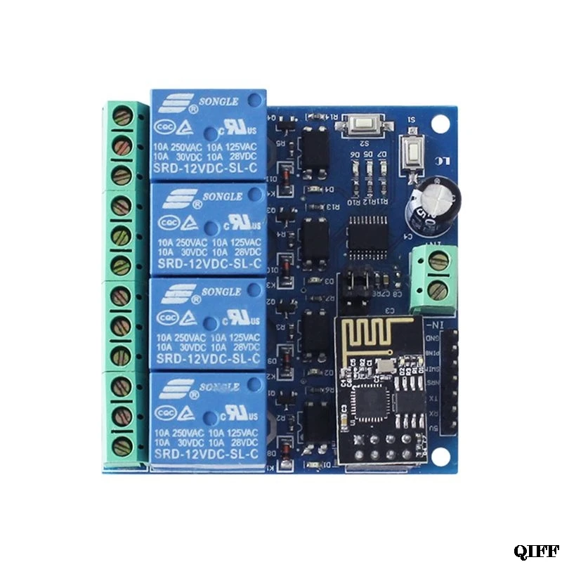 DC 12 В ESP8266& ESP-01 Wi-Fi релейный модуль четыре канала для умного дома интеллектуальная мебель