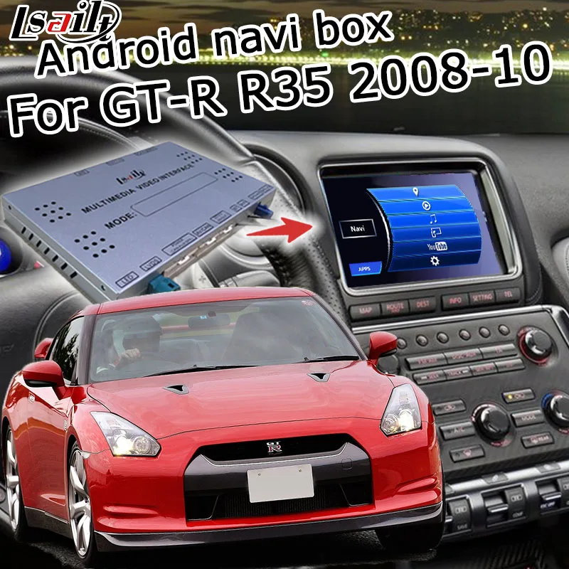 Android/carplay интерфейсная коробка для Nissan GTR GT-R R35 2008-2010, с youtube waze опционально от Lsailt