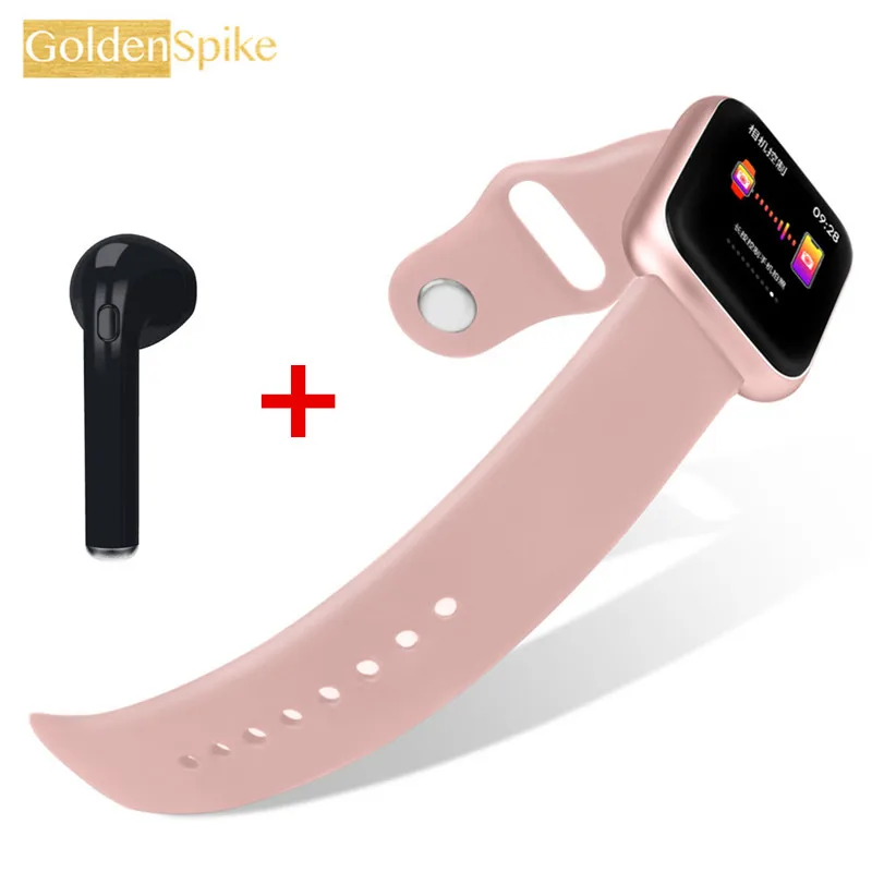 Silica gel gold GOLDENSPIKE для женщин Bluetooth Смарт часы сердечного ритма кровяное давление фитнес-трекер Модные мужские спортивные умные часы для женщин мужчин - Цвет: Silica gel gold