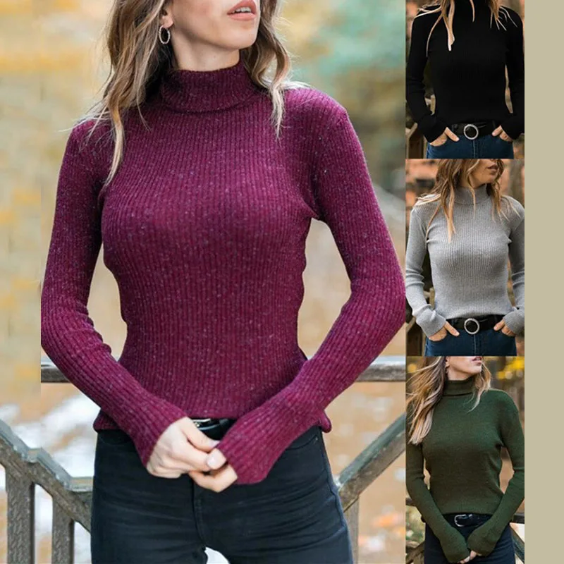 Classic women turtleneck sweater slim autumn pullover women sweater winter 2019 tight warm jumper winter clothes female CDR899 (1)