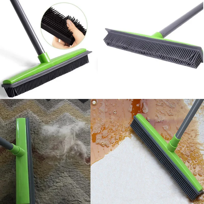 Floor Hair broom Dust Scraper  & Pet rubber Brush Carpet carpet cleaner Sweeper No Hand Wash Mop Clean Wipe Window tool images - 6